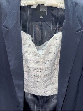 Misa Los Angeles White Tweed Top
